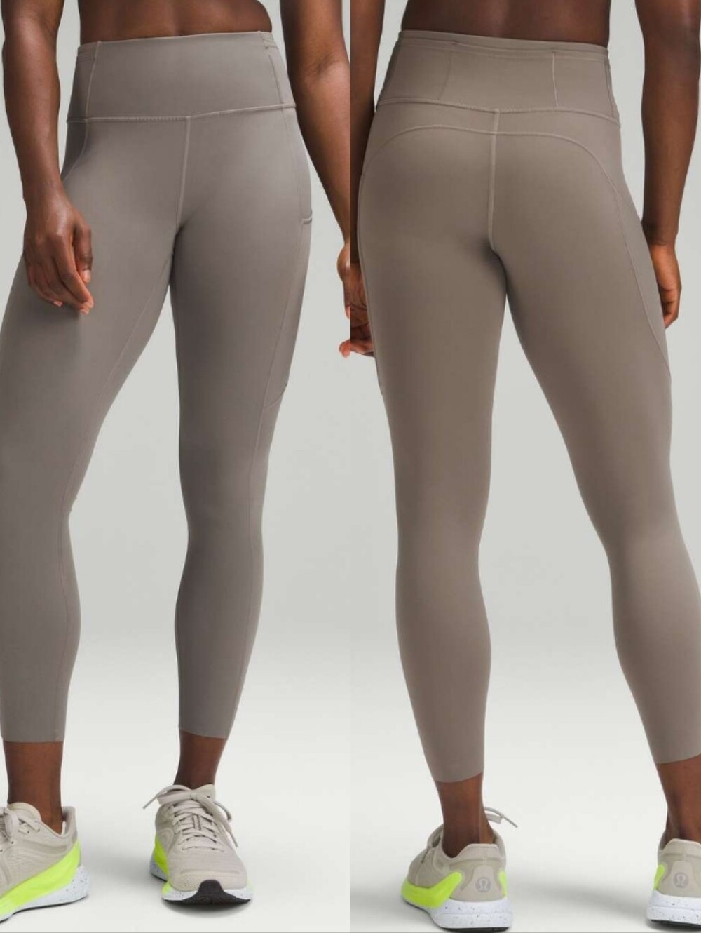 {2} Lululemon Fast And Free High Rise Tights Legging Carbon Dust